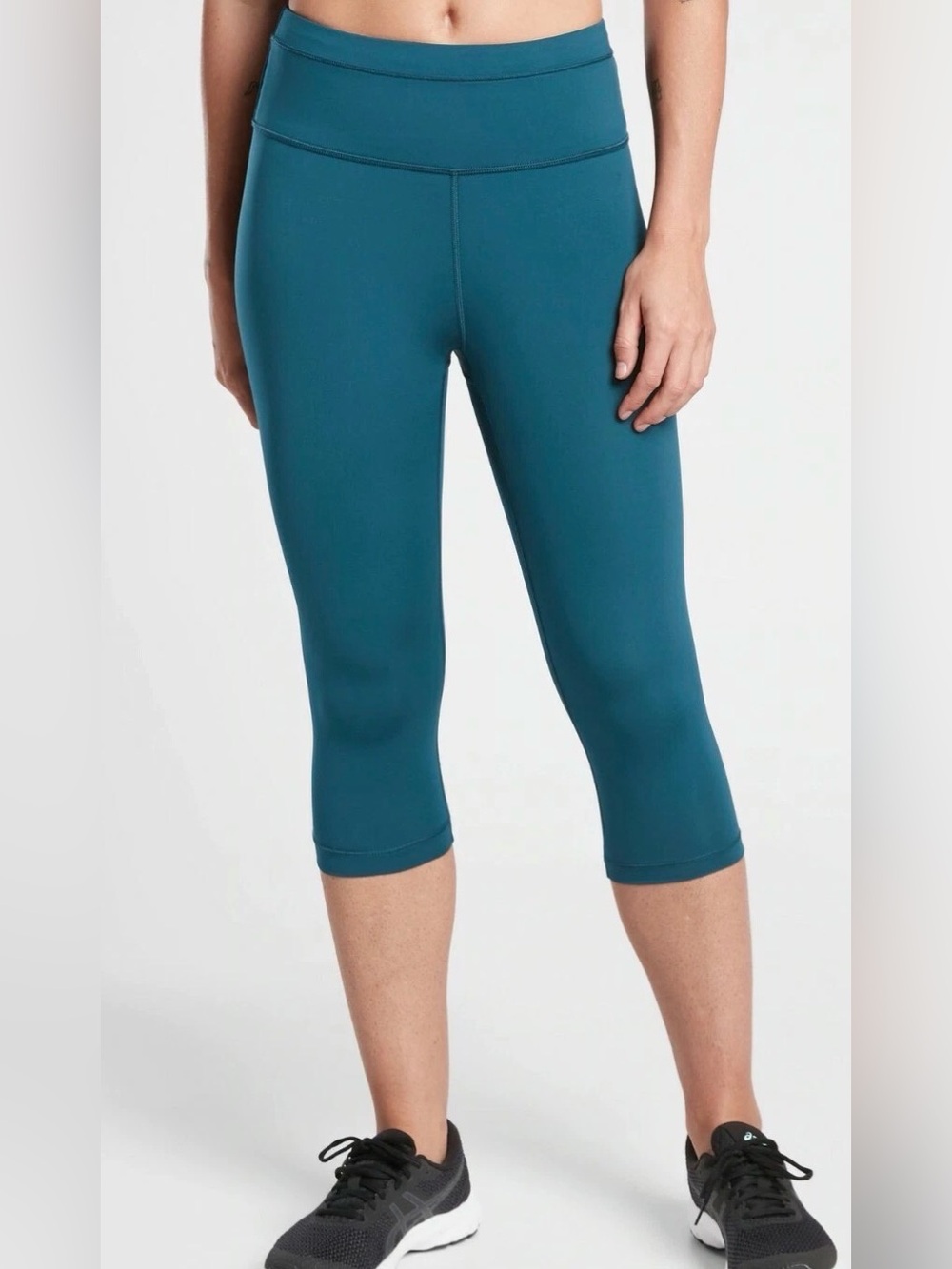 Athleta Accelerate Crop Legging Capri XL Oceanic Blue Teal Workout Athleisure